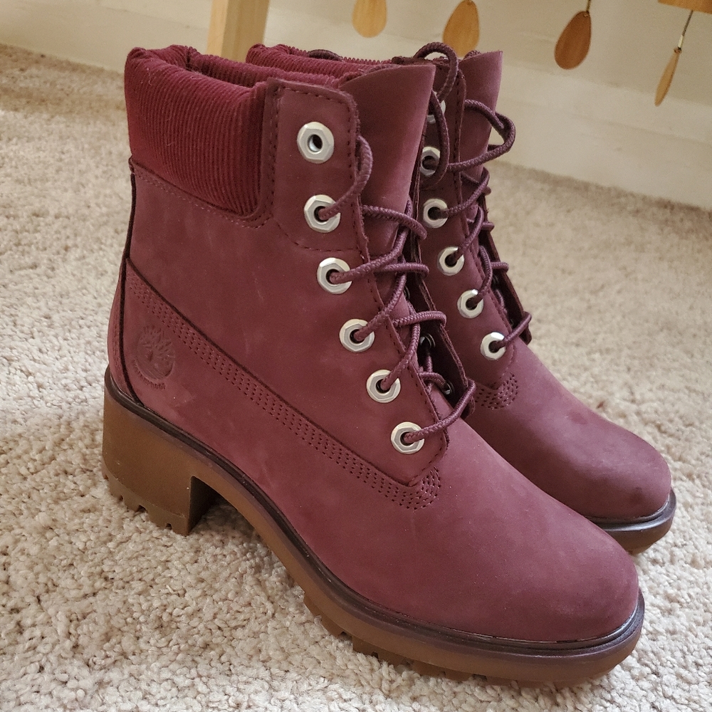 Timberland boots , size us 6.5 , suede Plum
